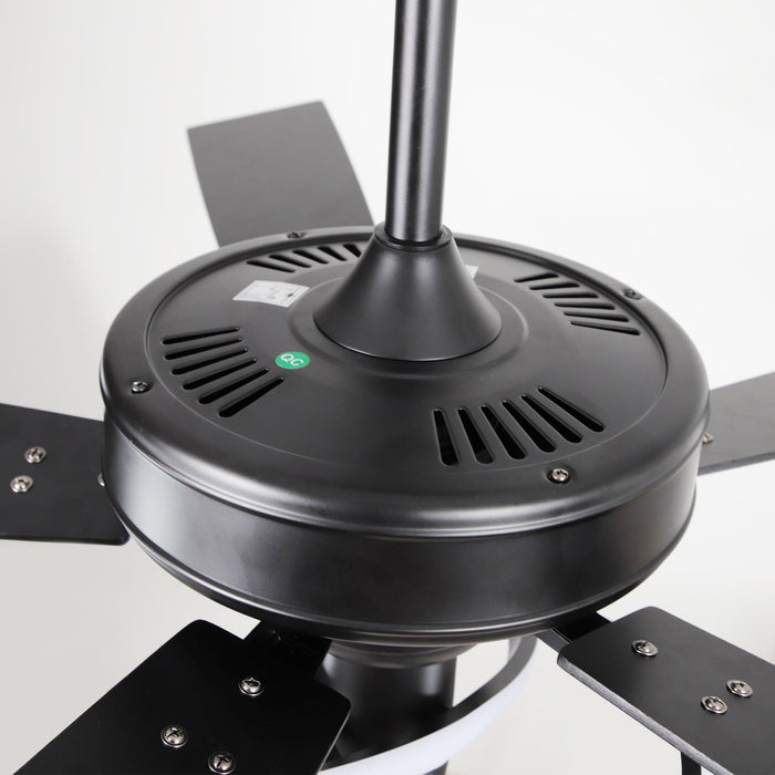 52 Inch Oregon DC Motor Modern Downrod Ceiling Fan with LED Light - Sweatfully