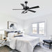 52 Inch Oregon DC Motor Modern Downrod Ceiling Fan with LED Light - Sweatfully