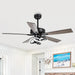 52 Inch Oregon DC Motor Modern Downrod Ceiling Fan with LED Light - Sweatfully