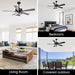 52 Inch Oregon DC Motor Modern Downrod Ceiling Fan with LED Light - Sweatfully