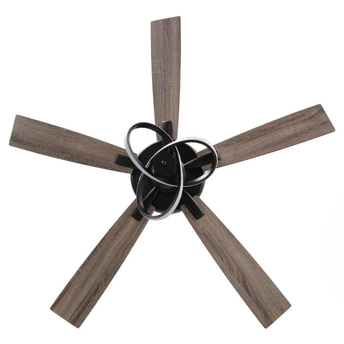 52 Inch Oregon DC Motor Modern Downrod Ceiling Fan with LED Light - Sweatfully
