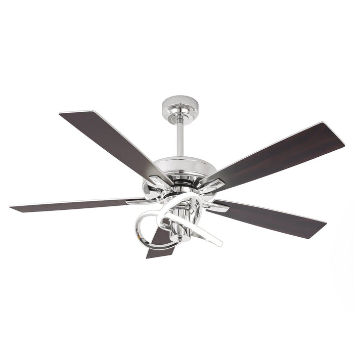 52 Inch Oregon DC Motor Modern Downrod Ceiling Fan with LED Light - Sweatfully