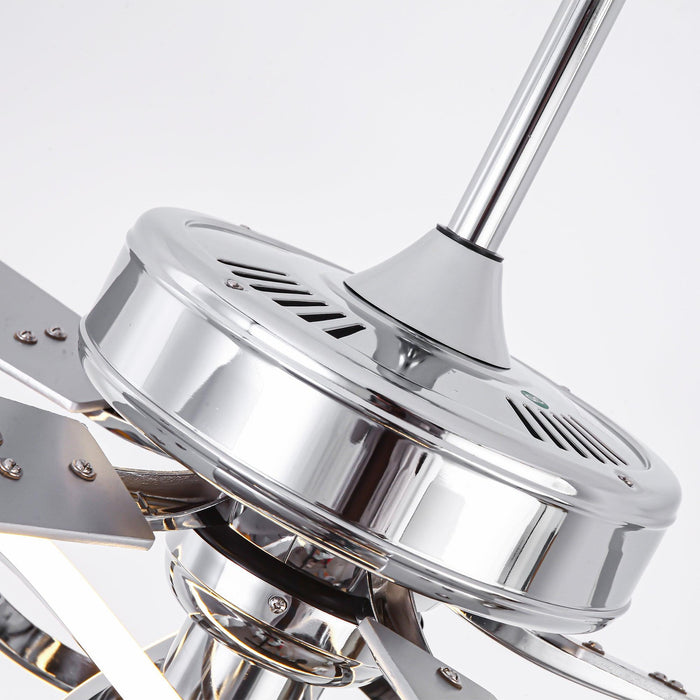 52 Inch Oregon DC Motor Modern Downrod Ceiling Fan with LED Light - Sweatfully