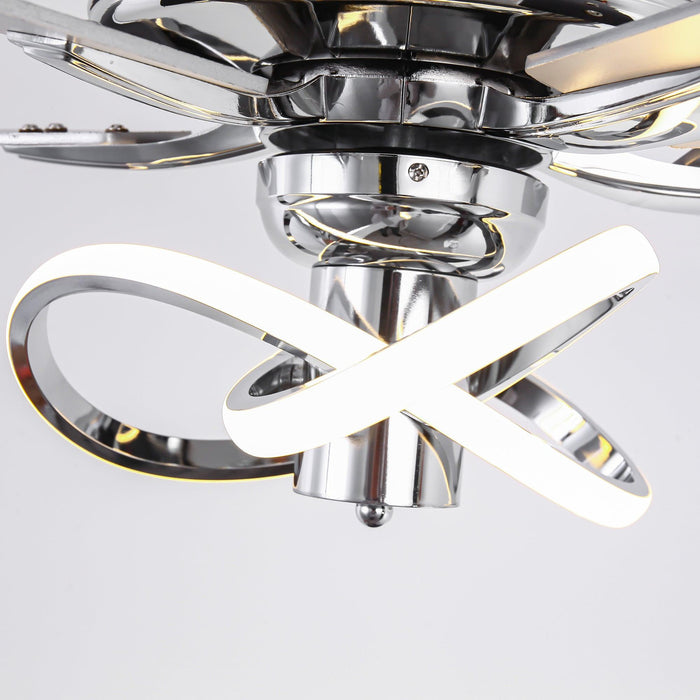 52 Inch Oregon DC Motor Modern Downrod Ceiling Fan with LED Light - Sweatfully