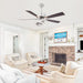 52 Inch Oregon DC Motor Modern Downrod Ceiling Fan with LED Light - Sweatfully