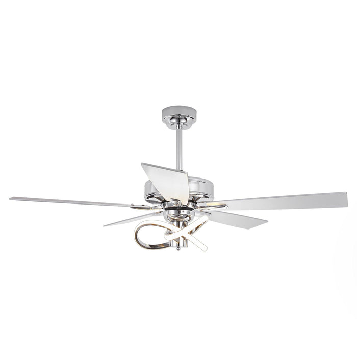 52 Inch Oregon DC Motor Modern Downrod Ceiling Fan with LED Light - Sweatfully
