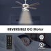 52 Inch Oregon DC Motor Modern Downrod Ceiling Fan with LED Light - Sweatfully