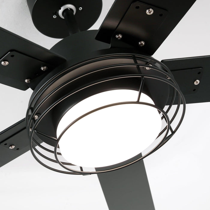 52 Inch Bernice DC Motor Industrial Downrod Ceiling Fan with LED Light and Remote Control - Sweatfully