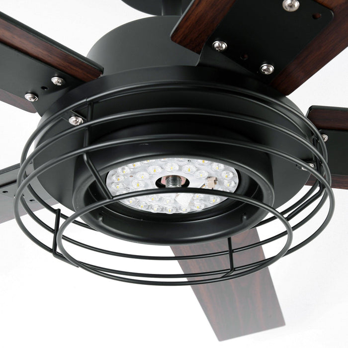 52 Inch Bernice DC Motor Industrial Downrod Ceiling Fan with LED Light and Remote Control - Sweatfully
