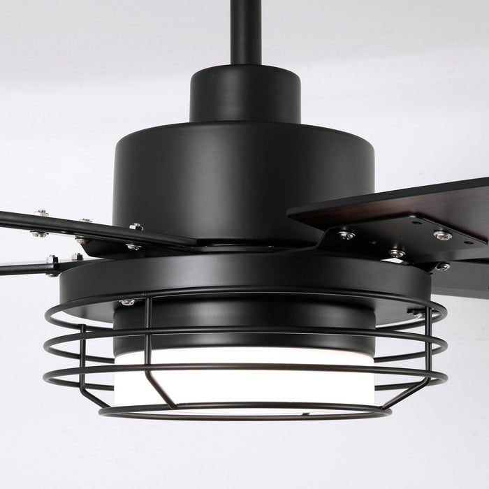 52 Inch Bernice DC Motor Industrial Downrod Ceiling Fan with LED Light and Remote Control - Sweatfully