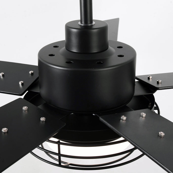 52 Inch Bernice DC Motor Industrial Downrod Ceiling Fan with LED Light and Remote Control - Sweatfully