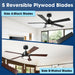 52 Inch Bernice DC Motor Industrial Downrod Ceiling Fan with LED Light and Remote Control - Sweatfully