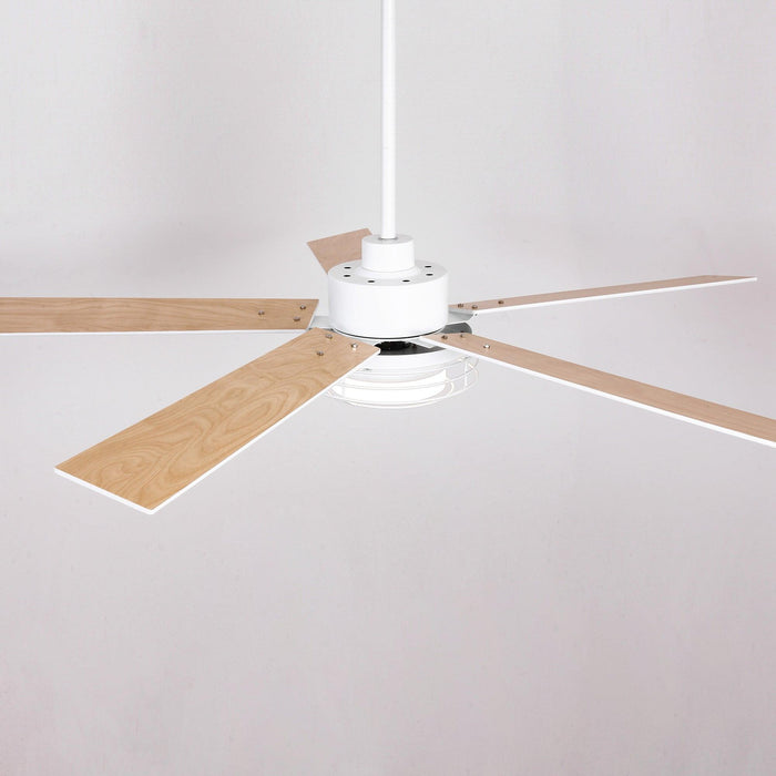 52 Inch Bernice DC Motor Industrial Downrod Ceiling Fan with LED Light and Remote Control - Sweatfully