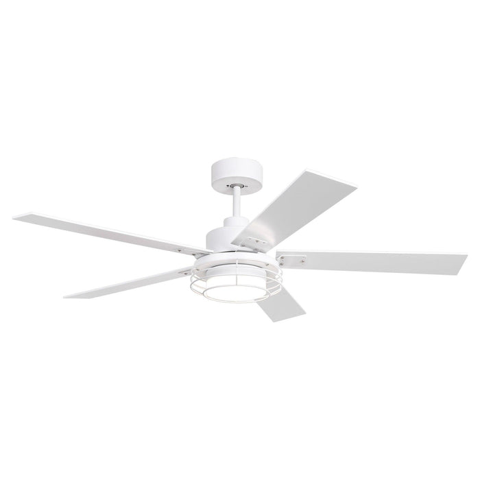 52 Inch Bernice DC Motor Industrial Downrod Ceiling Fan with LED Light and Remote Control - Sweatfully