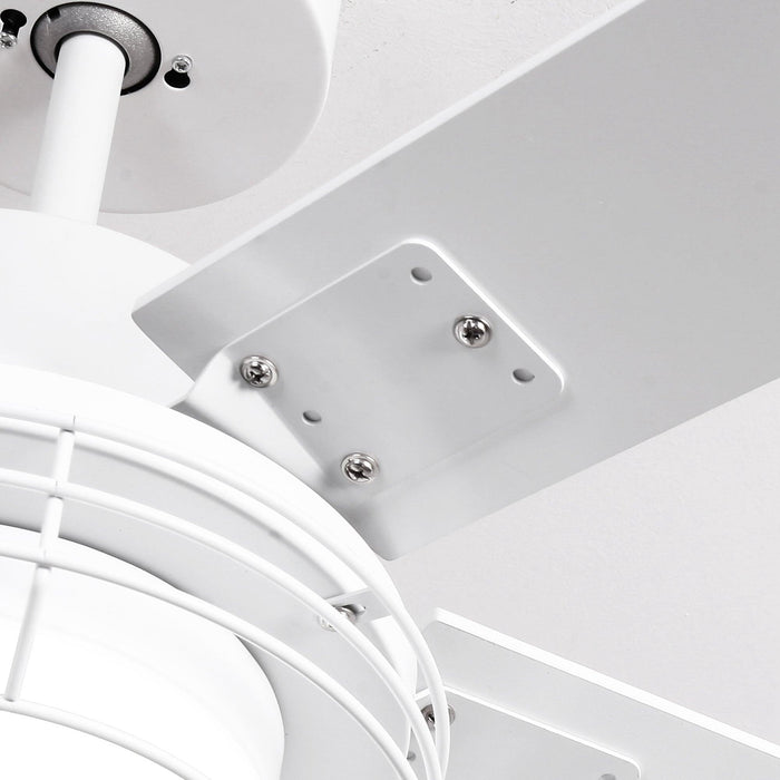 52 Inch Bernice DC Motor Industrial Downrod Ceiling Fan with LED Light and Remote Control - Sweatfully