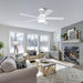 52 Inch Bernice DC Motor Industrial Downrod Ceiling Fan with LED Light and Remote Control - Sweatfully
