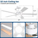 52 Inch Bernice DC Motor Industrial Downrod Ceiling Fan with LED Light and Remote Control - Sweatfully