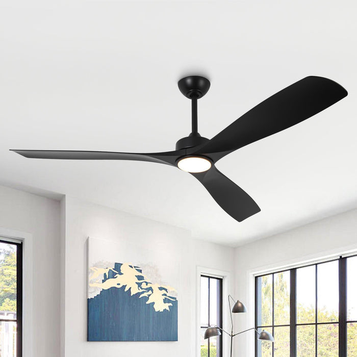60 Inch Alexi DC Motor Modern Downrod Ceiling Fan with LED Light - Sweatfully