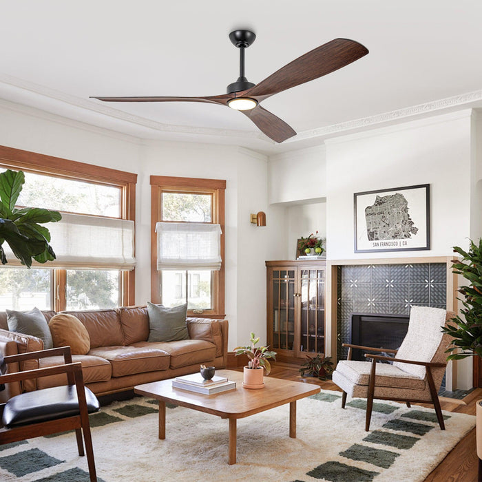 60 Inch Alexi DC Motor Modern Downrod Ceiling Fan with LED Light - Sweatfully