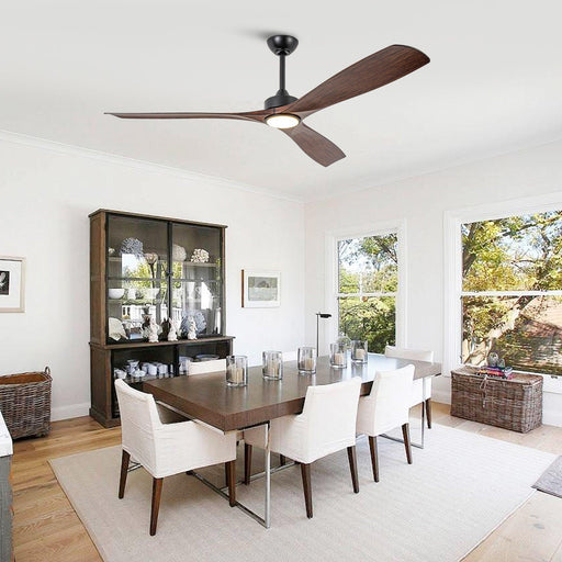 60 Inch Alexi DC Motor Modern Downrod Ceiling Fan with LED Light - Sweatfully
