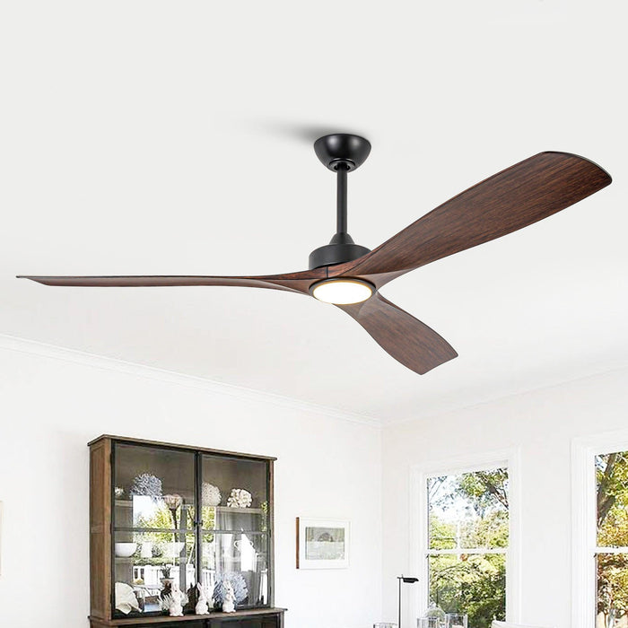 60 Inch Alexi DC Motor Modern Downrod Ceiling Fan with LED Light - Sweatfully