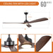 60 Inch Alexi DC Motor Modern Downrod Ceiling Fan with LED Light - Sweatfully