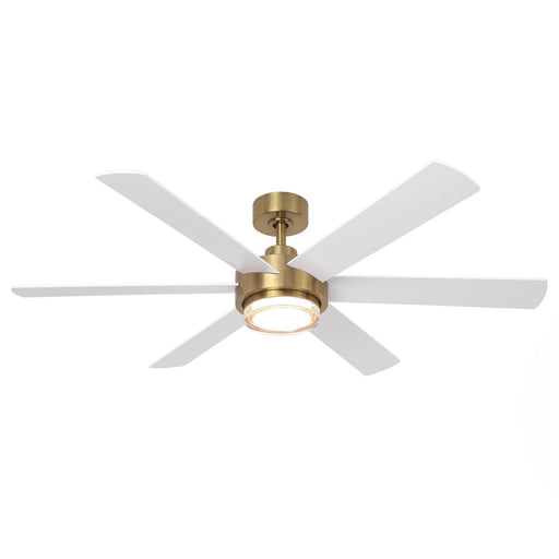 54 Inch Kama Modern Downrod Mount Ceiling Fan with Remote Control and LED Light - Sweatfully