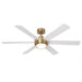 54 Inch Kama Modern Downrod Mount Ceiling Fan with Remote Control and LED Light - Sweatfully