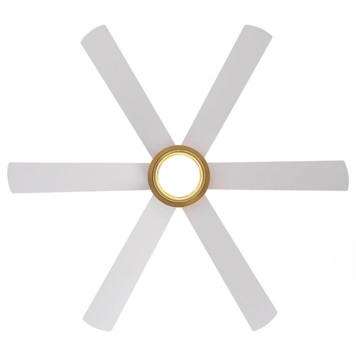 54 Inch Kama Modern Downrod Mount Ceiling Fan with Remote Control and LED Light - Sweatfully