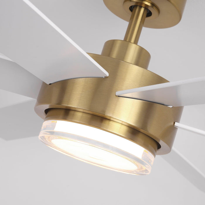 54 Inch Kama Modern Downrod Mount Ceiling Fan with Remote Control and LED Light - Sweatfully