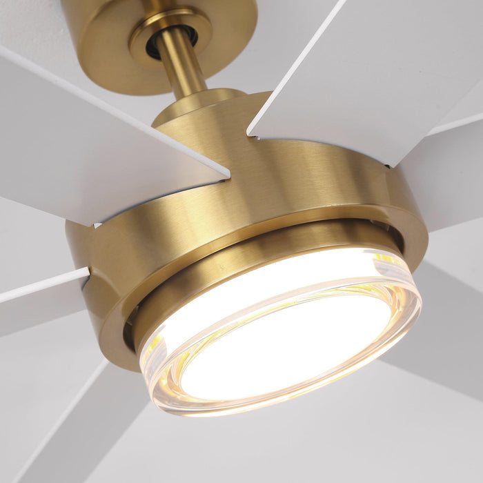 54 Inch Kama Modern Downrod Mount Ceiling Fan with Remote Control and LED Light - Sweatfully