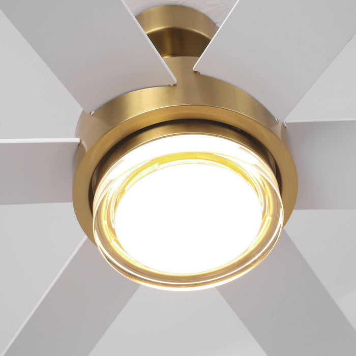 54 Inch Kama Modern Downrod Mount Ceiling Fan with Remote Control and LED Light - Sweatfully