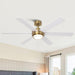 54 Inch Kama Modern Downrod Mount Ceiling Fan with Remote Control and LED Light - Sweatfully