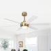54 Inch Kama Modern Downrod Mount Ceiling Fan with Remote Control and LED Light - Sweatfully