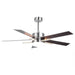 52 Inch Double-sided Blades Modern Downrod Mount Ceiling Fan with Main/Side LED Light - Sweatfully