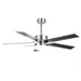 52 Inch Double-sided Blades Modern Downrod Mount Ceiling Fan with Main/Side LED Light - Sweatfully