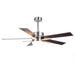 52 Inch Double-sided Blades Modern Downrod Mount Ceiling Fan with Main/Side LED Light - Sweatfully