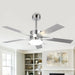 52 Inch Double-sided Blades Modern Downrod Mount Ceiling Fan with Main/Side LED Light - Sweatfully