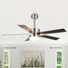 52 Inch Double-sided Blades Modern Downrod Mount Ceiling Fan with Main/Side LED Light - Sweatfully