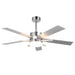 52 Inch Double-sided Blades Modern Downrod Mount Ceiling Fan with Main/Side LED Light - Sweatfully