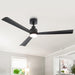 52 Inch Dinah Modern Downrod Mount Ceiling Fan with Remote Control and LED Light - Sweatfully