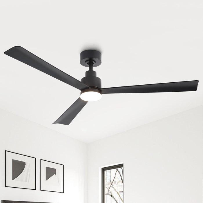 52 Inch Dinah Modern Downrod Mount Ceiling Fan with Remote Control and LED Light - Sweatfully