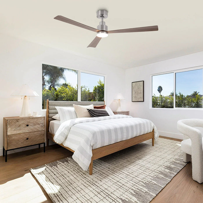 52 Inch Dinah Modern Downrod Mount Ceiling Fan with Remote Control and LED Light - Sweatfully