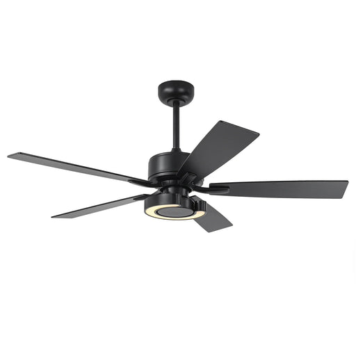 52 Inch Arlen Double-sided Blades Downrod Mount LED Ceiling Fan with Remote Control - Sweatfully