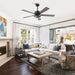 52 Inch Arlen Double-sided Blades Downrod Mount LED Ceiling Fan with Remote Control - Sweatfully