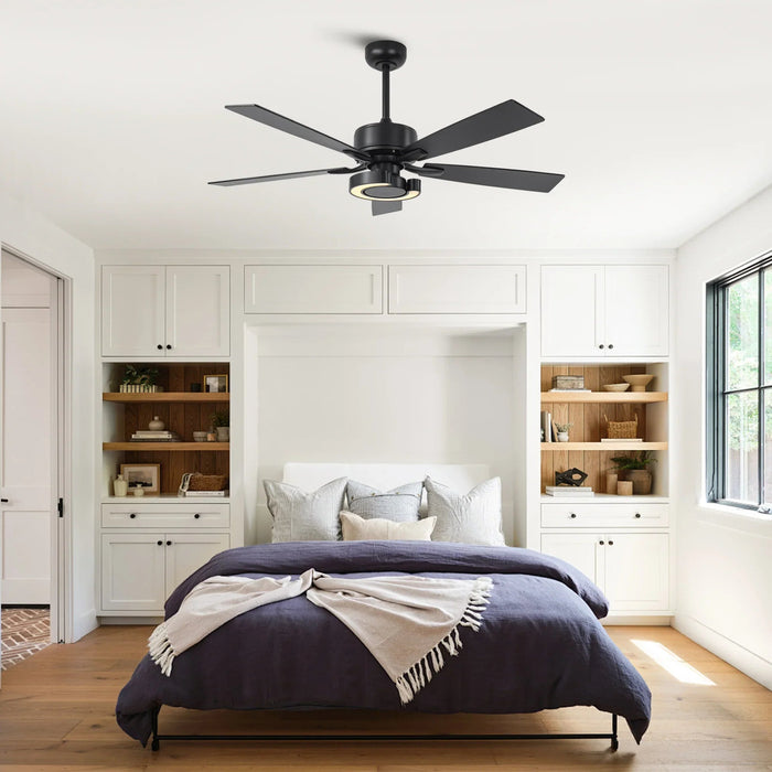 52 Inch Arlen Double-sided Blades Downrod Mount LED Ceiling Fan with Remote Control - Sweatfully