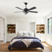 52 Inch Arlen Double-sided Blades Downrod Mount LED Ceiling Fan with Remote Control - Sweatfully