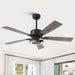 52 Inch Arlen Double-sided Blades Downrod Mount LED Ceiling Fan with Remote Control - Sweatfully