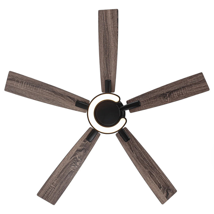 52 Inch Arlen Double-sided Blades Downrod Mount LED Ceiling Fan with Remote Control - Sweatfully