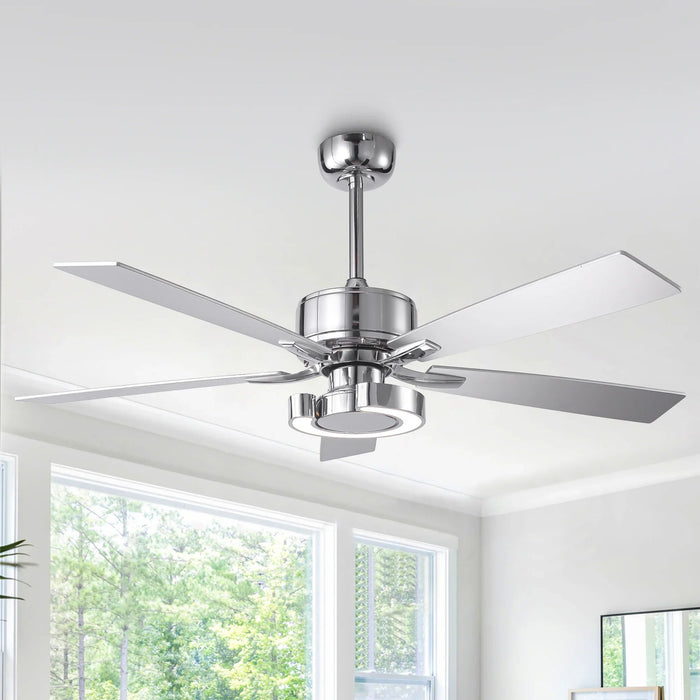 52 Inch Arlen Double-sided Blades Downrod Mount LED Ceiling Fan with Remote Control - Sweatfully